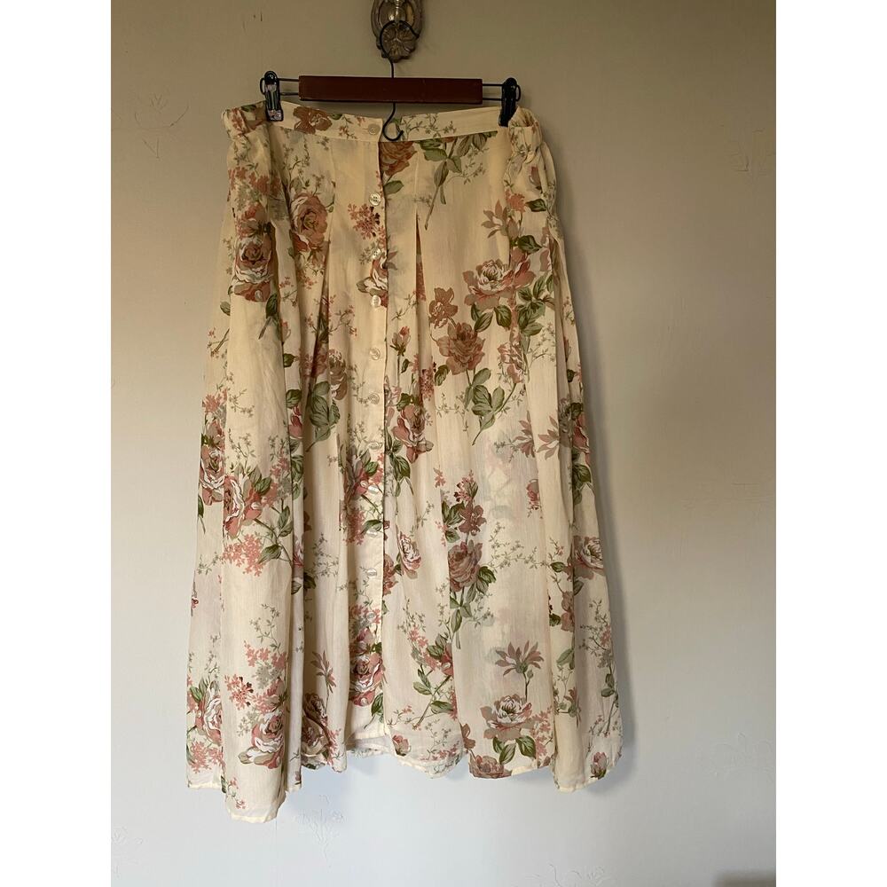 Denim 24/7 Midi To Maxi Modest Cottagecore Floral Boho Romantic Skirt 16W